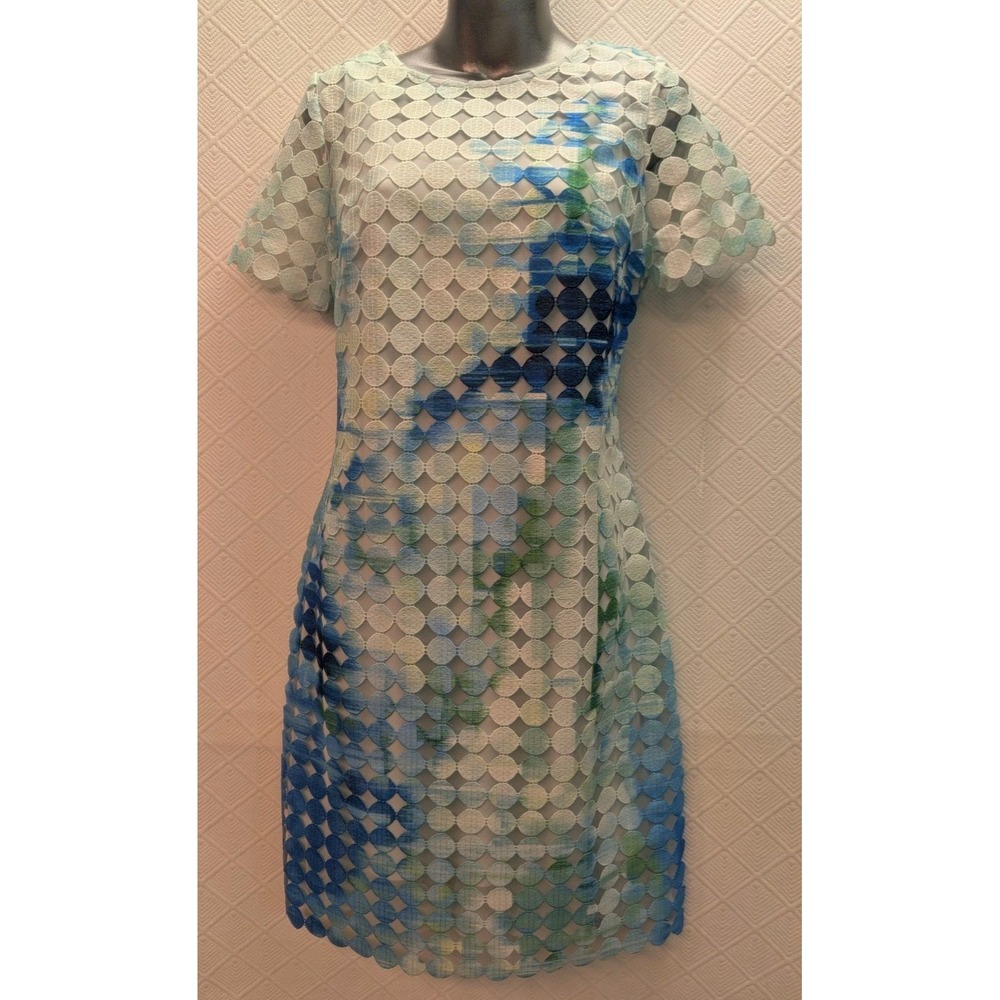 NEW! Julia Sz 4 Watercolor Overlay Sheath Dress BEAUTIFUL!